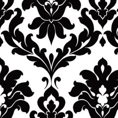 VG26230P Plaza Damask Wallpaper Black, White Shades Norwall Wallcovering