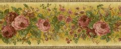 Roses and Mixed Flowers Wallpaper Border