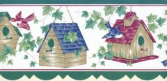 Country Birdhouse Wallpaper Border