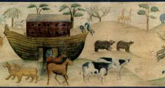 Noahs Ark Blue Wallpaper Border
