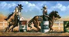 Cowgirl Barrel Racing Wall Paper Border