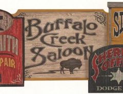 Old West Signs Wall Paper Border WS5964B