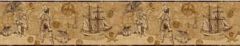 Boys Will Be Boys Tan Pirate Map Border ZB3103B