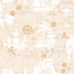 Beige Nautical Pirate Map Wallpaper ZB3106
