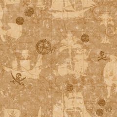 Boys Will Be Boys Tan Pirate Map Wallpaper ZB3109