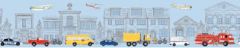 Blue Main Street Large Wallpaper Border ZB3145BD