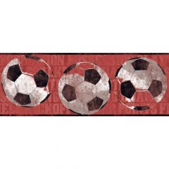 Boys Will Be Boys Red Soccer Ball Wallpaper Border ZB3172BD