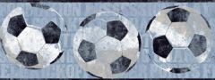 Boys Will Be Boys Blue Soccer Ball Wallpaper Border ZB3173BD