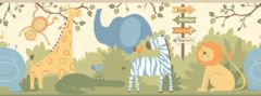 Natural  Day at the Zoo Wallpaper Border ZB3206BD