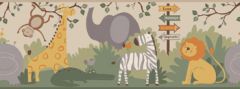 Neutral Exotic Day at the Zoo Wallpaper Border ZB3208BD