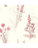 AB42441 Flora Wallpaper Red, Cream Abby Rose 3 Norwall Wallcovering