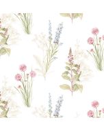 AB42445 Flora Wallpaper Cream, Blue, Pink Abby Rose 3 Norwall Wallcovering