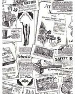Black & White Vintage Newspaper Advertisement Wallpaper