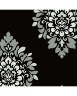 BW28737 Medallion Damask Wallpaper Metallic Silver, Black Shades Norwall Wallcovering