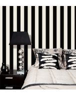 BW28748 2.5" Tent Stripe Wallpaper Black, White Shades Norwall Wallcovering