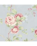 CG28815 Linen Rose Wallpaper Blue, Green, Pink Garden 2 Norwall Wallcovering