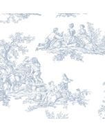 CH22510 Romantic Toile Wallpaper Light Blue, white Manor House Norwall Wallcovering