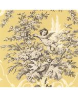 CH22539 Fabric Toile Wallpaper Yellow, Cream, Grey Manor House Norwall Wallcovering