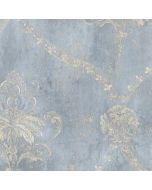 CH22567 Regal Damask Wallpaper Blue, Beige Manor House Norwall Wallcovering