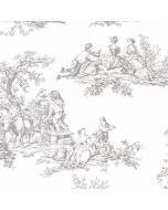CH28245 Romantic Toile Wallpaper Light Grey Manor House Norwall Wallcovering