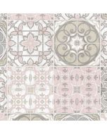 CK36611 Portugese Tiles Wallpaper Grey, Pink CREATIVE KITCHENS Norwall Wallcovering
