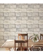 CK36612 Wine Crates Wallpaper Grey, Ivory CREATIVE KITCHENS Norwall Wallcovering