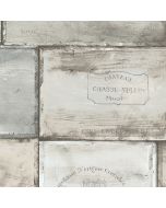 CK36613 Wine Crates Wallpaper Teal, Beige CREATIVE KITCHENS Norwall Wallcovering