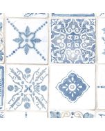 CK36622 Morrocan Tiles Wallpaper Blue, Beige CREATIVE KITCHENS Norwall Wallcovering