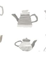 CK36634 Tea Pots Wallpaper Beige, Grey CREATIVE KITCHENS Norwall Wallcovering