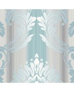 CS35608 String Damask Wallpaper Teal, Grey, Silver Classic Silks 2 Norwall Wallcovering