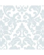 DS29714 Velvet Damask Wallpaper Aqua, White Stripes & Damasks 3 Norwall Wallcovering