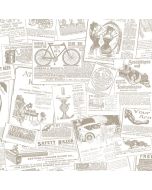 FH37500 Newspaper Wallpaper Beige Farmhouse Living Norwall Wallcovering