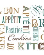 FK34412 Kitchen Script Wallpaper Brown, Teal Fresh Kitchens 5 Norwall Wallcovering