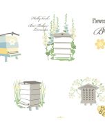 FK34423 Bee Hive Wallpaper Yellow, Green, Grey Fresh Kitchens 5 Norwall Wallcovering