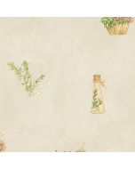 FK34430 Fresh Herbs Wallpaper Red, Cream, Green Kitchens 5 Norwall Wallcovering