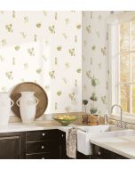 FK34432 Fresh Herbs Wallpaper Beige, Green Kitchens 5 Norwall Wallcovering
