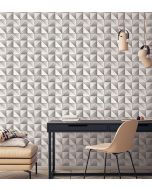 GX37630 Cubist Wallpaper Metallic Silver, Grey, Dove GeometriX Norwall Wallcovering