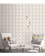 GX37631 Cubist Wallpaper Yellow, Metallic Silver, Silver GeometriX Norwall Wallcovering