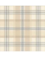 HM26315 Plaid Wallpaper Cream, Beige, Blue, Navy Kitchen Elements Norwall Wallcovering