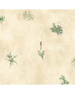 KC18535 Herb Sidewall Wallpaper Cream, Pink, Green Kitchen Elements Norwall Wallcovering