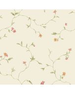 KE29902 Small Trail Wallpaper Cream, Red Kitchen Elements Norwall Wallcovering