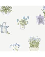 KE29917 Gardening Sidewall Wallpaper Purple, Blue Kitchen Elements Norwall Wallcovering
