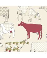 KE29930 Cow Parade Wallpaper Red, Cream Kitchen Elements Norwall Wallcovering