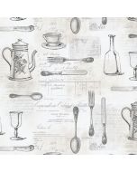 KE29939 Cutlery Sidewall Wallpaper Black, Tan Kitchen Elements Norwall Wallcovering