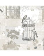 KE29946 Victorian Birdcage Wallpaper Black, Tan Kitchen Elements Norwall Wallcovering