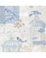 KE29948 Victorian Birdcage Wallpaper Blue, Beige Kitchen Elements Norwall Wallcovering