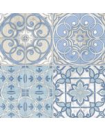 KE29950 Portuguese Tiles Wallpaper Blue, Cream Kitchen Elements Norwall Wallcovering