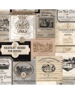 KK26753 Wine Labels Wallpaper Beige, Black Kitchen Elements Norwall Wallcovering