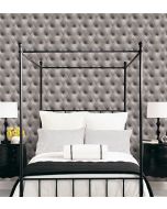 LL29571 Buttonback Wallpaper Grey, Black Illusions Norwall Wallcovering