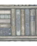 LL36203 Bookcase Wallpaper Blue, Brown Illusions Norwall Wallcovering